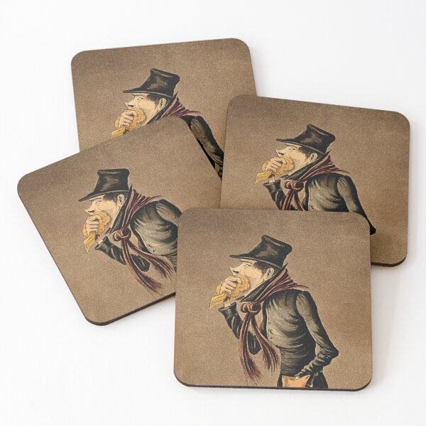 Item preview, Coloured aquatint, ca. 1862, depicting a man covering his mouth with a handkerchief, walking through a smoggy London street designed and sold by Vintage Designs +.