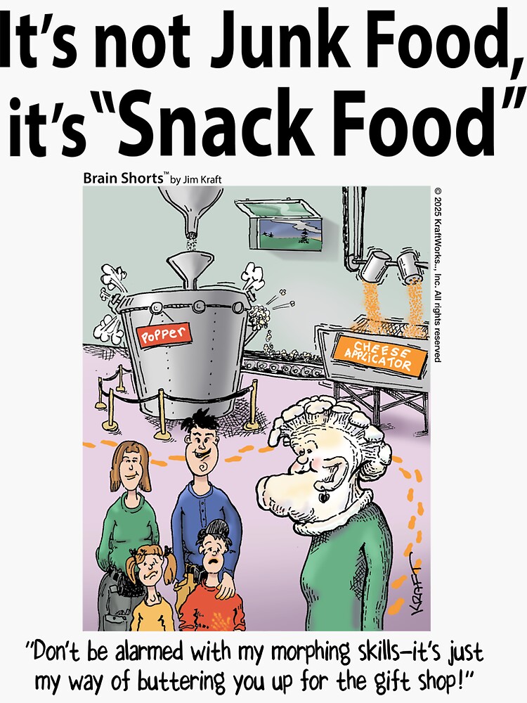 Thumbnail 3 of 3, Sticker, It's Not Junk Food—Snack Food Fan designed and sold by jimkraft777.