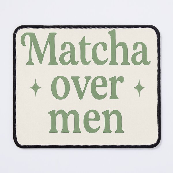 Item preview, Matcha Over Men – Aesthetic Green Soft Girl Quote Sticker / Print designed and sold by softprintclub.