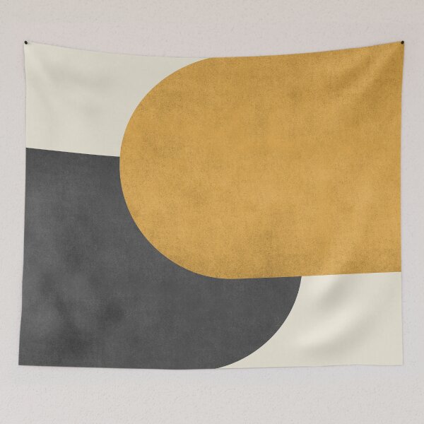 Item preview, Half Circle Colorblock - Gold Black designed and sold by moonlightprint.