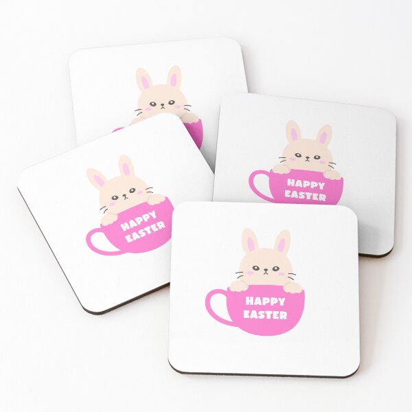 Item preview, Happy Easter Bunny in Mug – Pastel Spring Sticker designed and sold by BubiStudio.