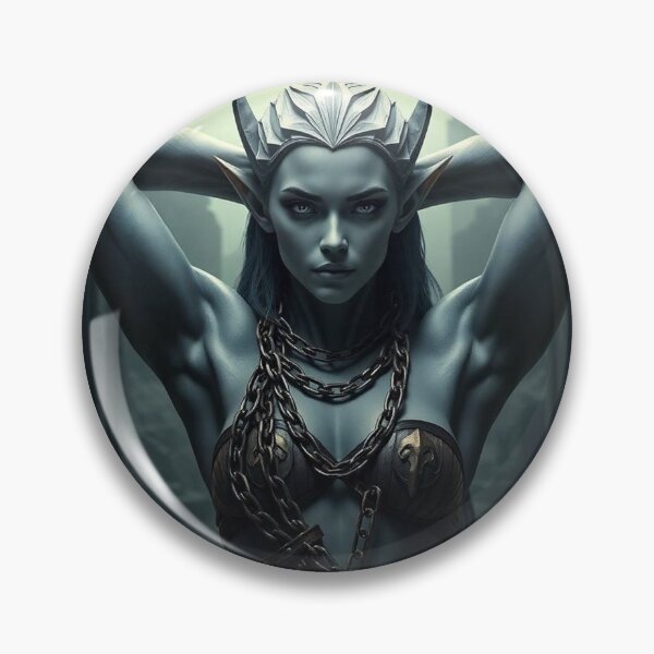 Item preview, Fantasy Grey Skinned Elf girl with her hands behind her head RPG Role playing designed and sold by Vintage Designs +.