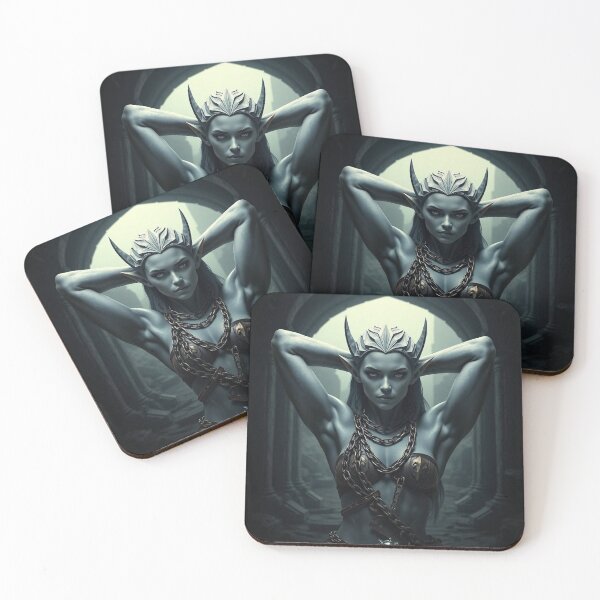 Item preview, Fantasy Grey Skinned Elf girl with her hands behind her head RPG Role playing designed and sold by Vintage Designs +.
