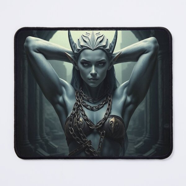Item preview, Fantasy Grey Skinned Elf girl with her hands behind her head RPG Role playing designed and sold by Vintage Designs +.