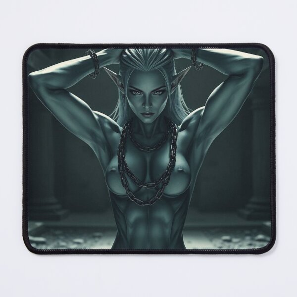 Item preview, Fantasy Grey Skinned Elf girl with her hands behind her head RPG Role playing designed and sold by Vintage Designs +.