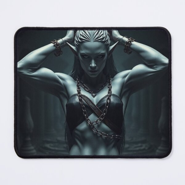 Item preview,  Fantasy Grey Skinned Elf girl with her hands behind her head RPG Role playing designed and sold by Vintage Designs +.