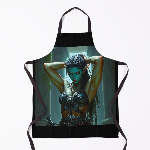 Item preview, Fantasy Grey Skinned Elf girl with her hands behind her head RPG Role playing designed and sold by Vintage Designs +.