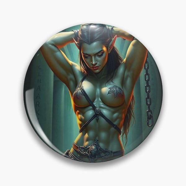 Item preview,  Fantasy Grey Skinned Elf girl with her hands behind her head RPG Role playing designed and sold by Vintage Designs +.