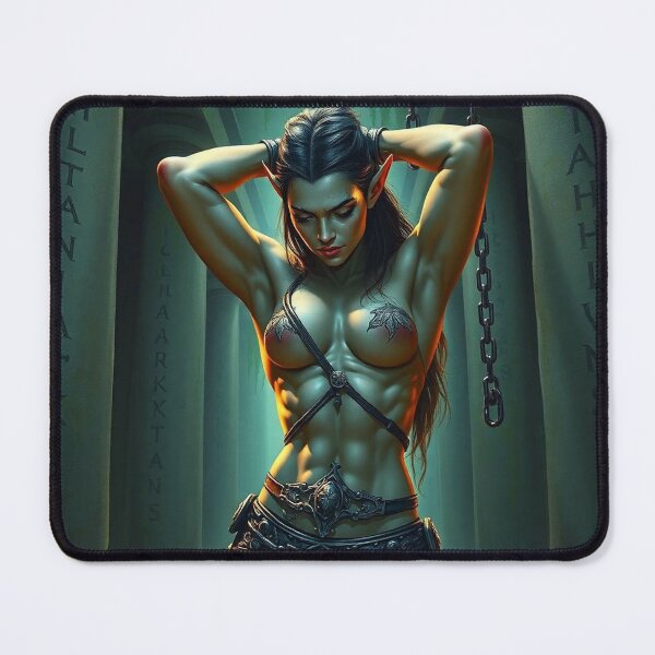 Item preview,  Fantasy Grey Skinned Elf girl with her hands behind her head RPG Role playing designed and sold by Vintage Designs +.