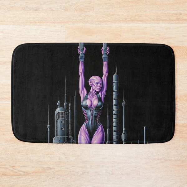 Item preview, Biomechanical hot sexy pink Alien woman Gothic heavy metal landscape art designed and sold by Vintage Designs +.