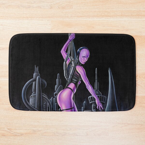Item preview, Biomechanical hot sexy pink Alien woman Gothic heavy metal landscape art designed and sold by Vintage Designs +.
