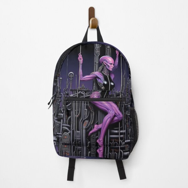Item preview, Biomechanical hot sexy pink Alien woman Gothic heavy metal landscape art designed and sold by Vintage Designs +.