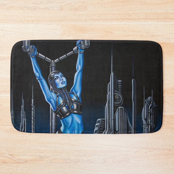 Item preview, Biomechanical hot sexy blue Alien woman Gothic heavy metal landscape art designed and sold by Vintage Designs +.