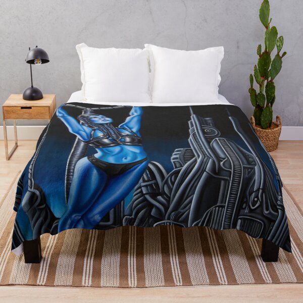 Item preview, Biomechanical hot sexy blue Alien woman Gothic heavy metal landscape art designed and sold by Vintage Designs +.