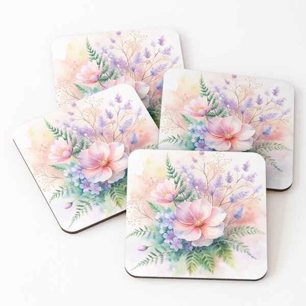 Item preview, Soft Pink Wildflower Watercolor Bouquet on White designed and sold by zaina.sho.
