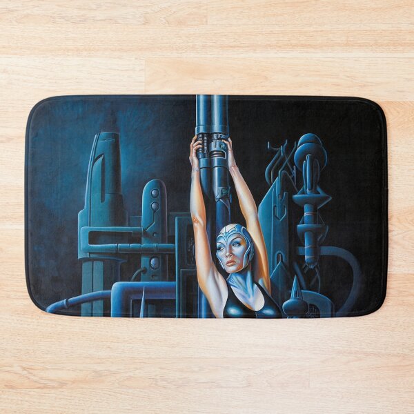 Item preview, Biomechanical hot sexy blue Alien woman Gothic heavy metal landscape art designed and sold by Vintage Designs +.