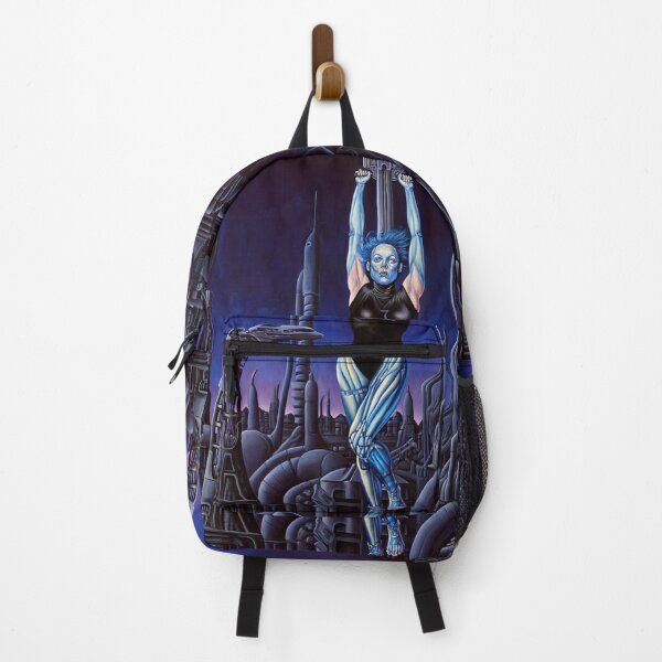 Item preview, Biomechanical hot sexy blue  Alien woman Gothic heavy metal landscape art designed and sold by Vintage Designs +.