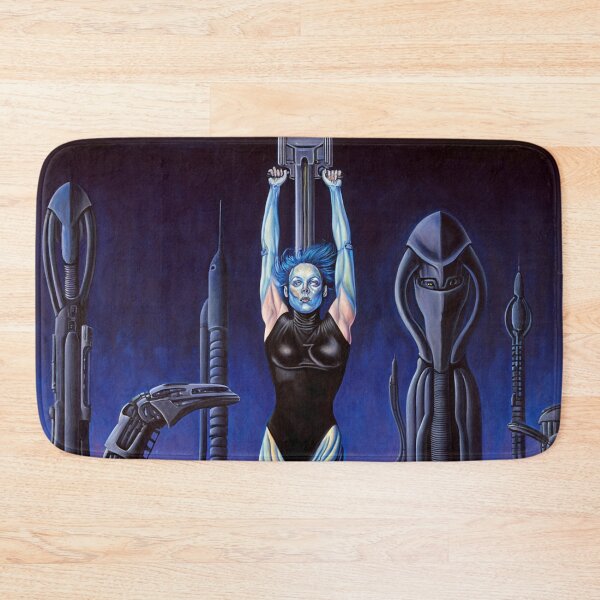 Item preview, Biomechanical hot sexy blue Alien woman Gothic heavy metal landscape art designed and sold by Vintage Designs +.