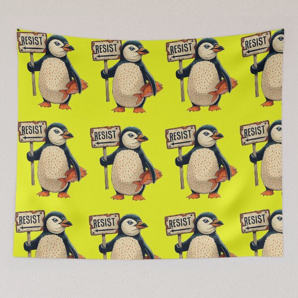 Item preview, penguin resist, penguin, cute, funny, penguins, animal, cartoon, bird designed and sold by happinesproject.