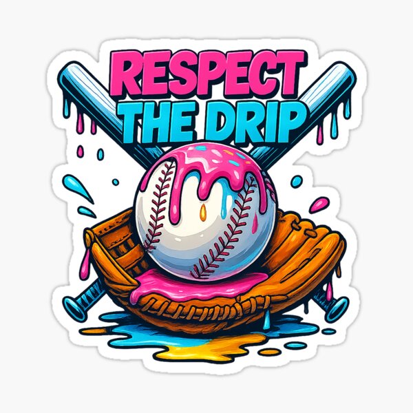 Cool Sport Baseball Home Plate Drip With Sprinkles Drip Sticker