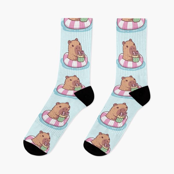 Item preview, Cute Capybara Chilling in Pool Float Drinking Coconut Water designed and sold by rustydoodle.