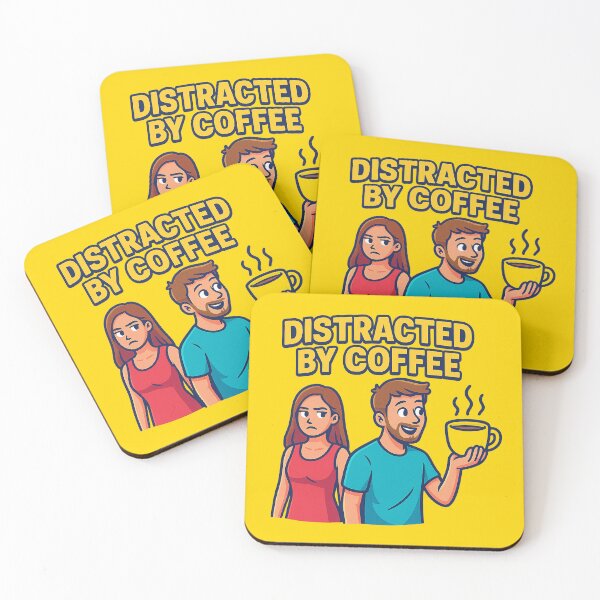 Item preview, Distracted by Coffee Meme – Funny Coffee Lover Design designed and sold by Bratak.