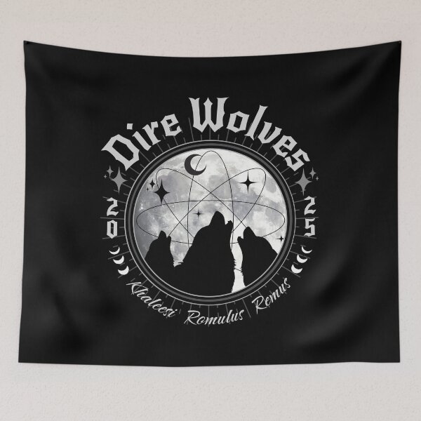 Item preview, Dire Wolf Pack Howling Wolves At Full Moon Phases Remus Romulus designed and sold by 3rd Eye Perceptions.