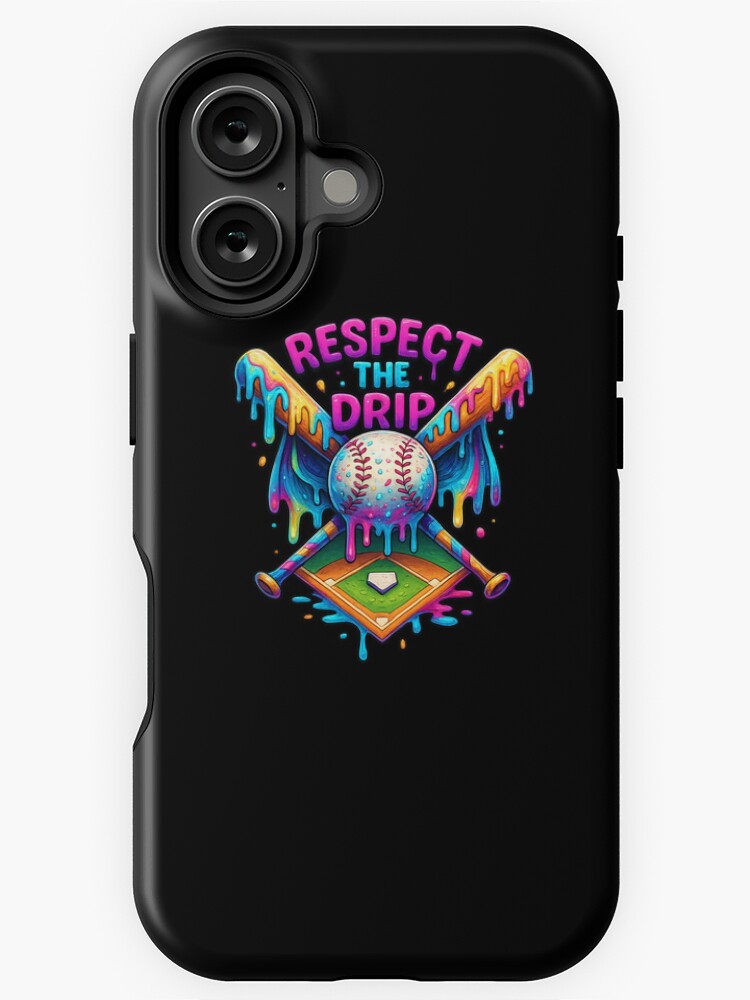 Imagen 1 de 4, Funda de iPhone con la obra Respeta el goteo del béisbol Home Plate con chispas Drip, diseñada y vendida por diyoor.