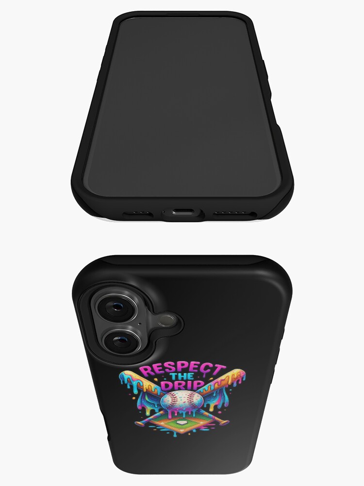 Imagen 3 de 4, Funda de iPhone con la obra Respeta el goteo del béisbol Home Plate con chispas Drip, diseñada y vendida por diyoor.