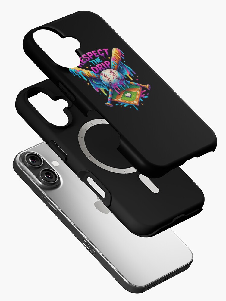 Imagen 2 de 4, Funda de iPhone con la obra Respeta el goteo del béisbol Home Plate con chispas Drip, diseñada y vendida por diyoor.