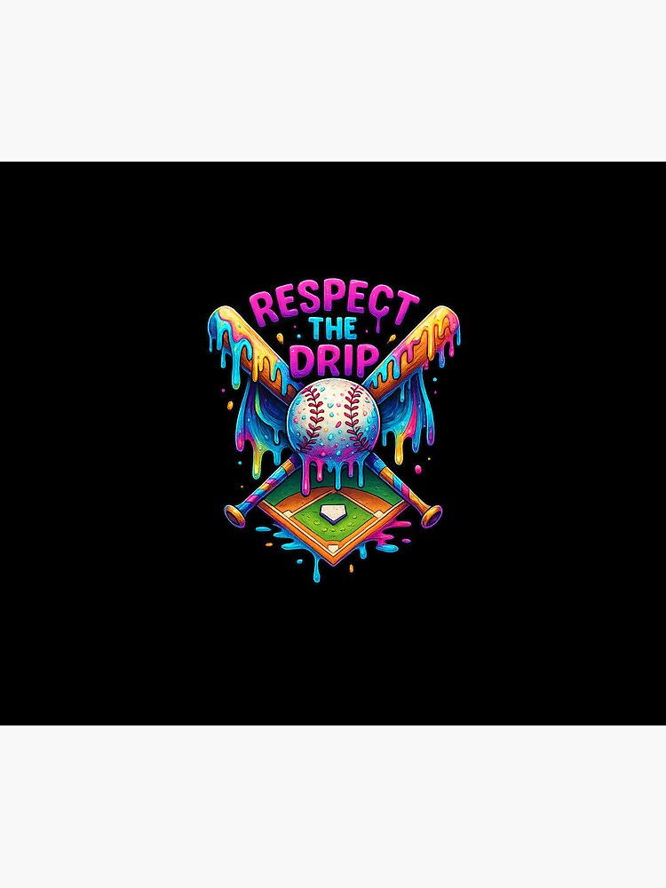 Imagen 5 de 5, Alfombrilla de ratón con la obra Respeta el goteo del béisbol Home Plate con chispas Drip, diseñada y vendida por diyoor.