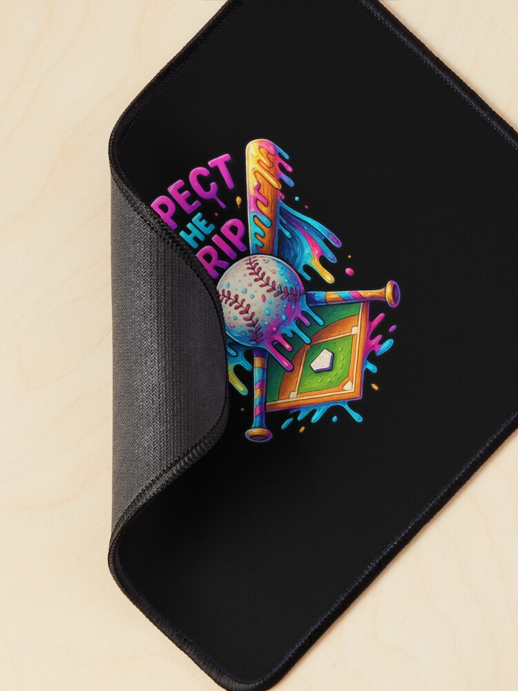 Imagen 2 de 5, Alfombrilla de ratón con la obra Respeta el goteo del béisbol Home Plate con chispas Drip, diseñada y vendida por diyoor.