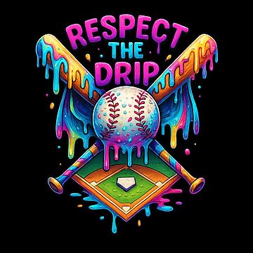 Imagen de la obra Respeta el goteo del béisbol Home Plate con chispas Drip de diyoor
