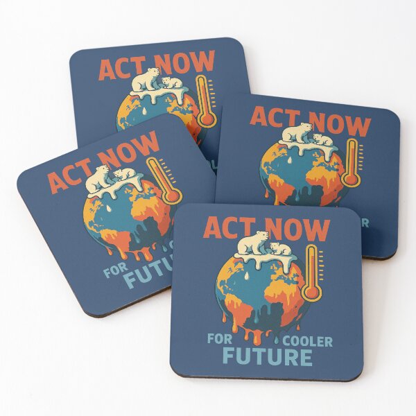 Item preview, Act Now for a Cooler Future - Melting Earth Climate Crisis Poster designed and sold by Bratak.