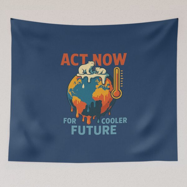 Item preview, Act Now for a Cooler Future - Melting Earth Climate Crisis Poster designed and sold by Bratak.