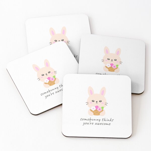 Item preview, Somebunny Thinks You’re Awesome – Cute Compliment Bunny Sticker designed and sold by BubiStudio.