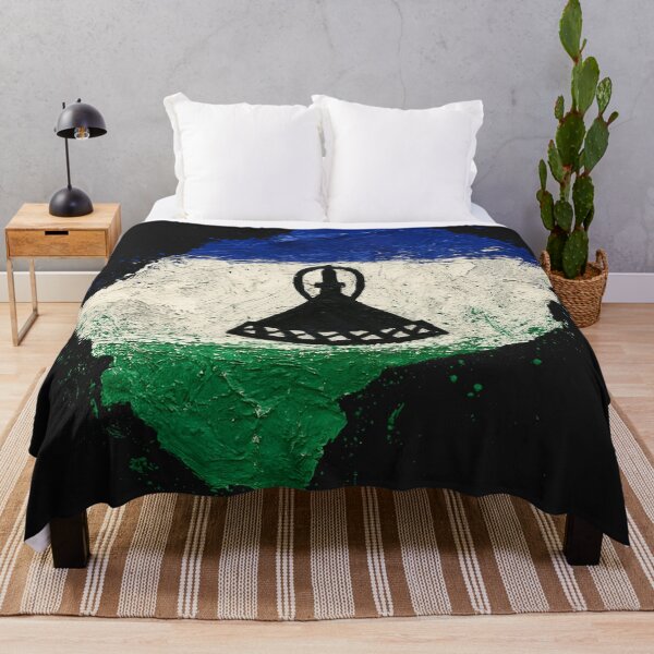 Item preview, Painted Lesotho flag designed and sold by ilakz.