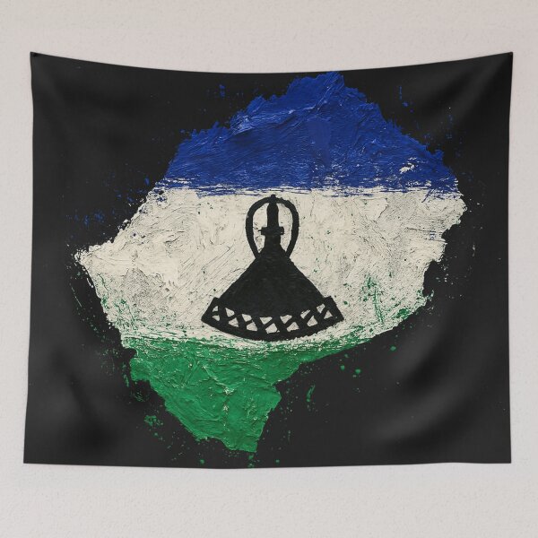 Item preview, Painted Lesotho flag designed and sold by ilakz.