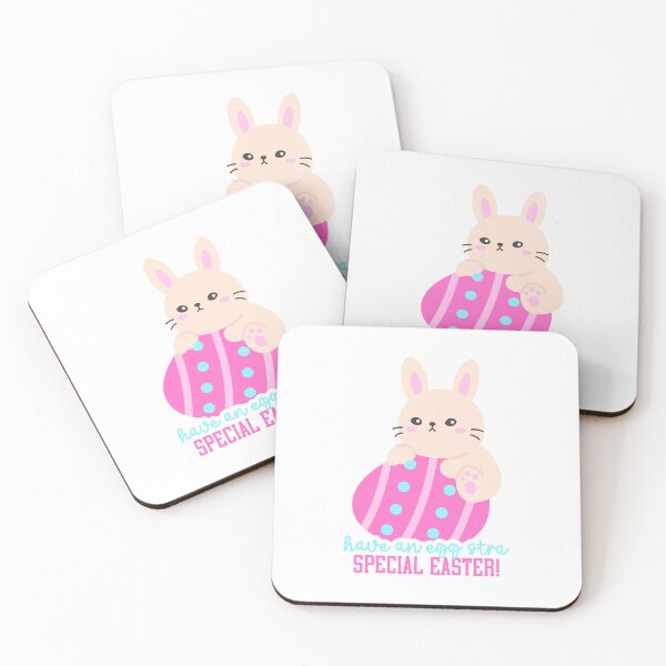 Item preview, Eggstra Special Easter Bunny Hugging Pink Egg – Cute Easter Sticker designed and sold by BubiStudio.