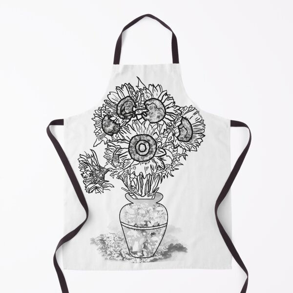 Item preview, Van Gogh inspied Sunflower Vase Masterpiece line art coloring page designed and sold by chuckletuckle.