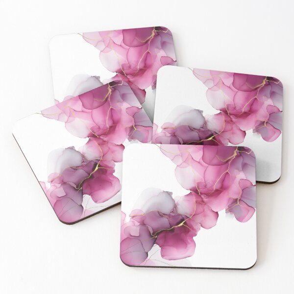Item preview, Alcohol ink artwork rich shades of pink, burgundy, and gold accents. designed and sold by VanGalt.
