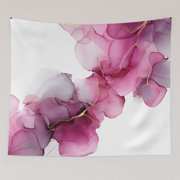 Item preview, Alcohol ink artwork rich shades of pink, burgundy, and gold accents. designed and sold by VanGalt.