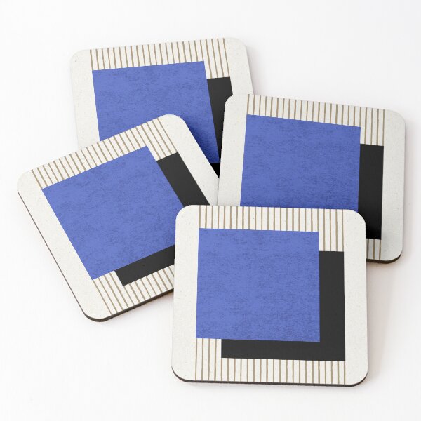 Item preview, Square B&W Stripes - Abstract - Blue Navy designed and sold by moonlightprint.