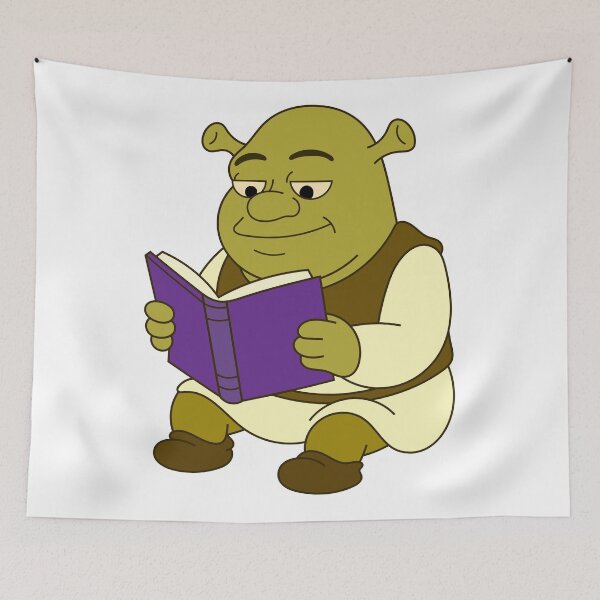 Item preview, Shrek reading a fairy tale designed and sold by DibujandoPorfa.