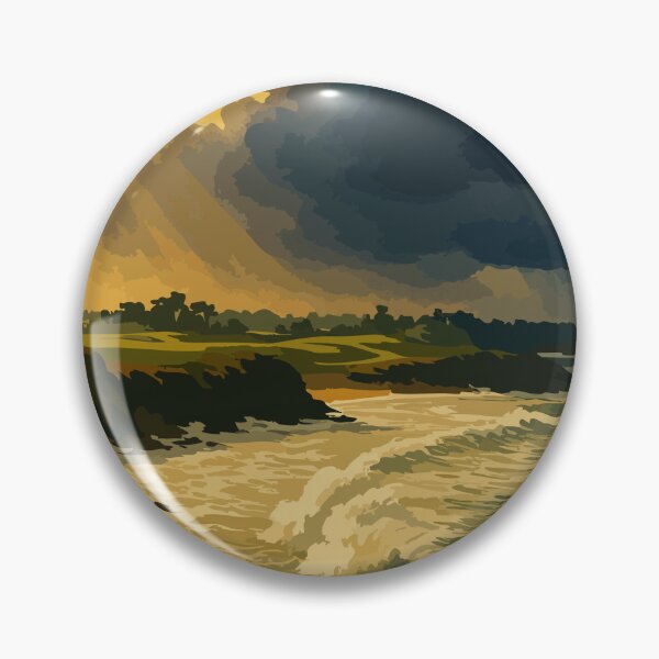 Item preview, Vintage poster Brittany – Pointe de la Garde Saint-Briac – Rough sea illustration designed and sold by Atelier Brume.