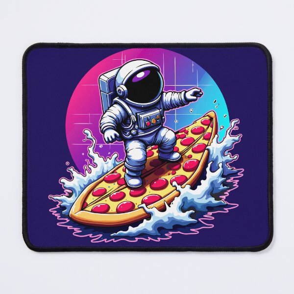 Item preview, Space astronaut surfing on a slice of Pizza designed and sold by Lydyb-creations.