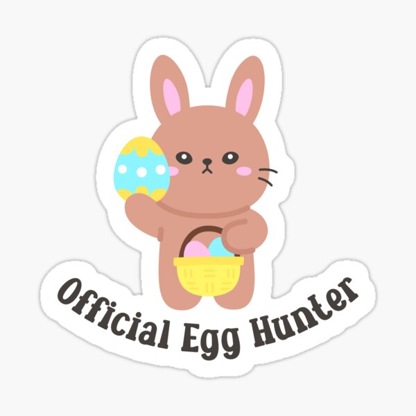 Item preview, Cute Bunny Holding Basket – Official Egg Hunter Easter Sticker designed and sold by BubiStudio.