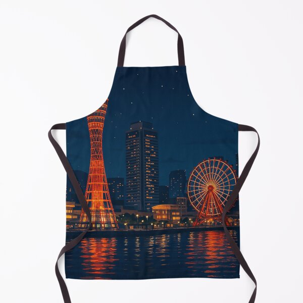Item preview, Romantic Night at Kobe Port – City Lights and Calm Waters designed and sold by NihonKamonScape.