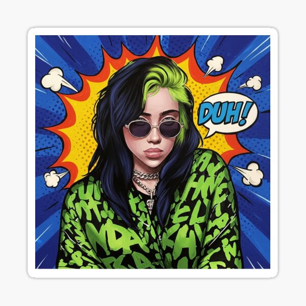 Item preview, Neon Comic Billie Eilish Inspired Pop Art Dresses, Kiss April Easter T-Shirts designed and sold by Abstractadorn.