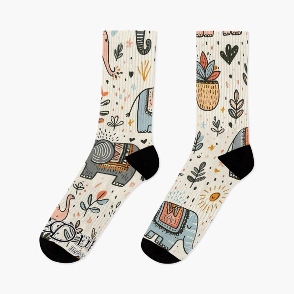 Item preview, Hand-drawn elephants bringing joy to life designed and sold by Vanich-Panich.